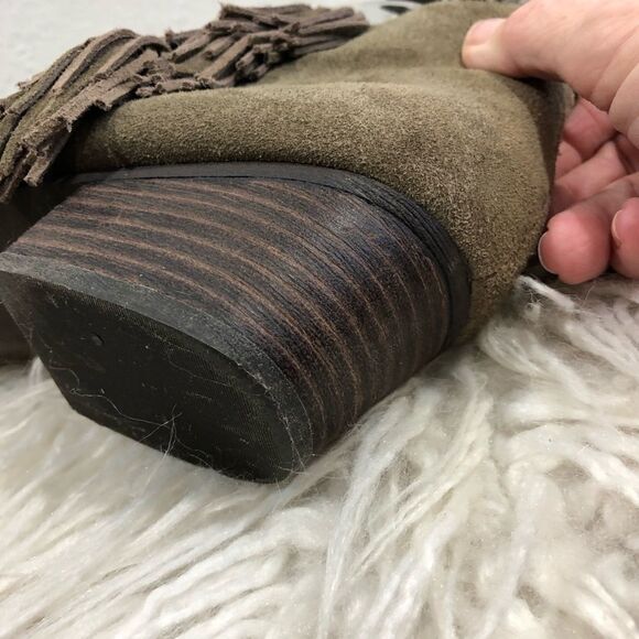 KELSIE DAGGER-STACKED HEEL FRINGE INSIDE ZIP BOOT - S - Picture 12 of 14